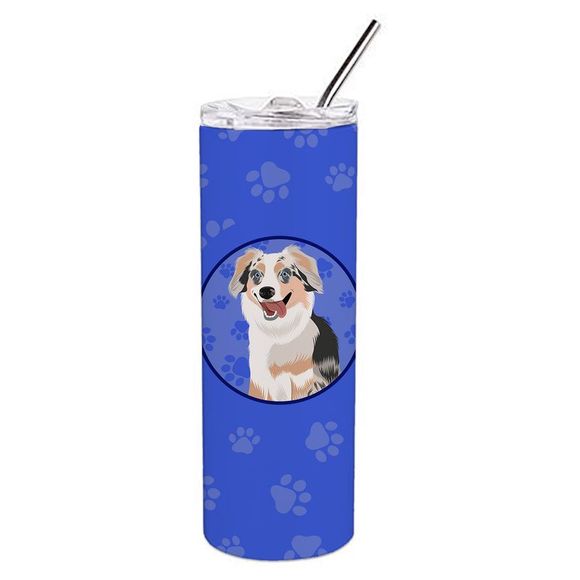 Australian Shepherd Blue Merle Puppy #1  Stainless Steel 20 oz Skinny Tumbler, B - Picture 1 of 4